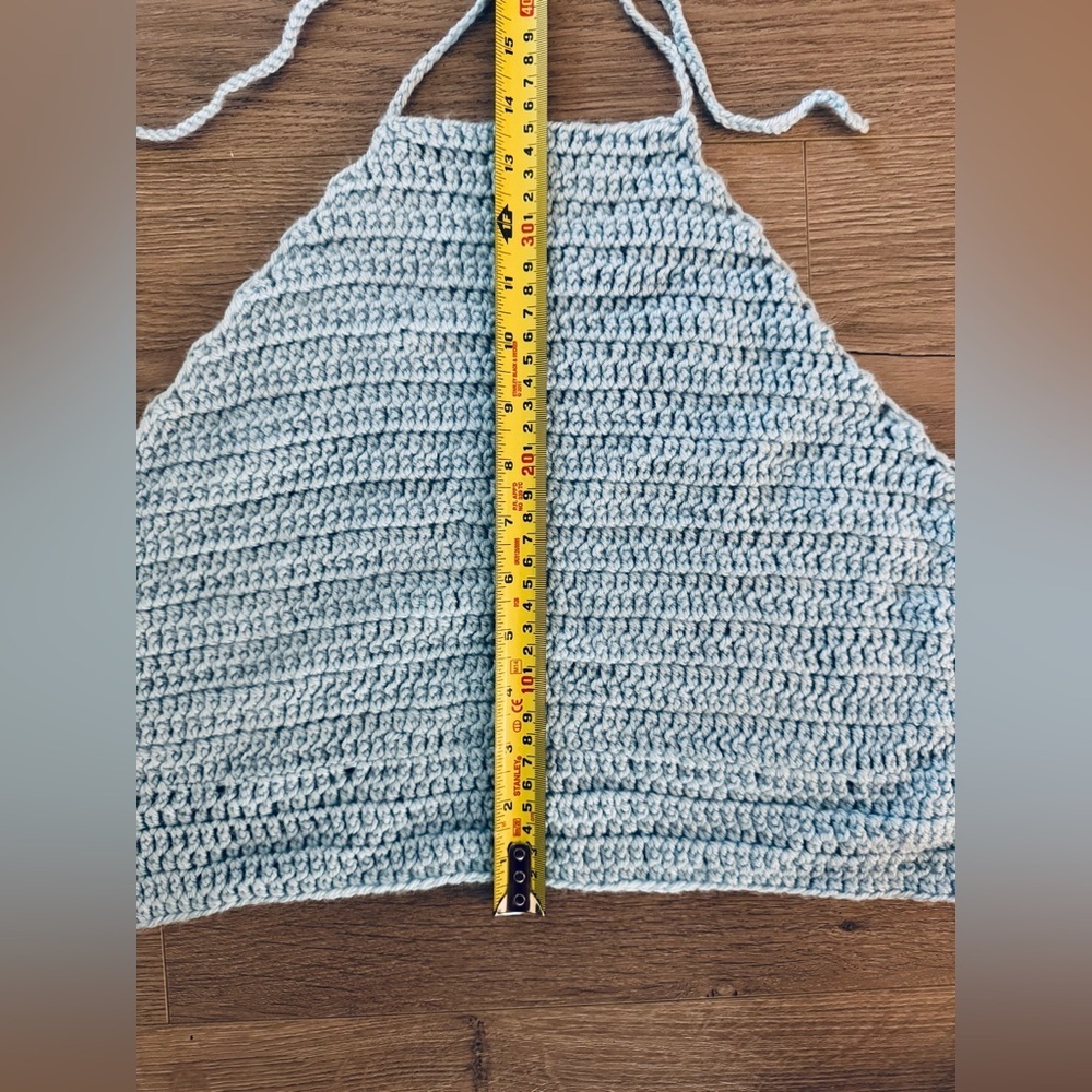 Handmade Crochet Halter Top in Baby Blue - Picture 3 of 3